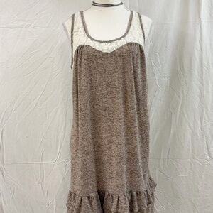 Mossimo Supply Co. Lace Detail Top in Cream and Brown